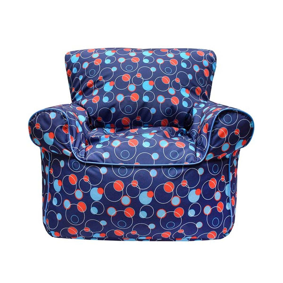 MULTITOP - Puff Infantil Fashion Burbujas Azul y Rojo