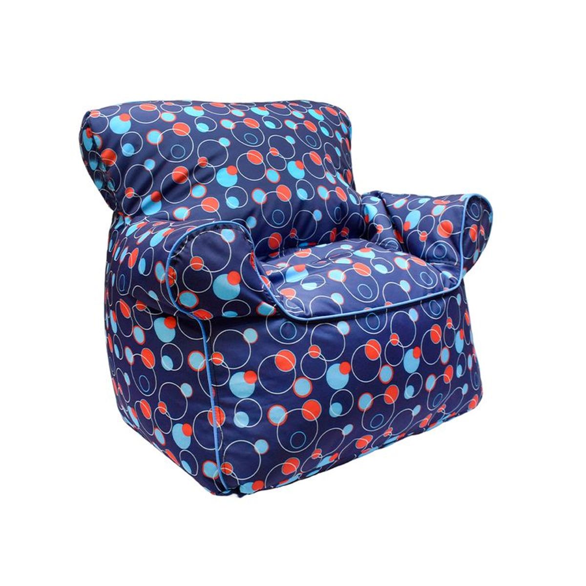 MULTITOP - Puff Infantil Fashion Burbujas Azul y Rojo