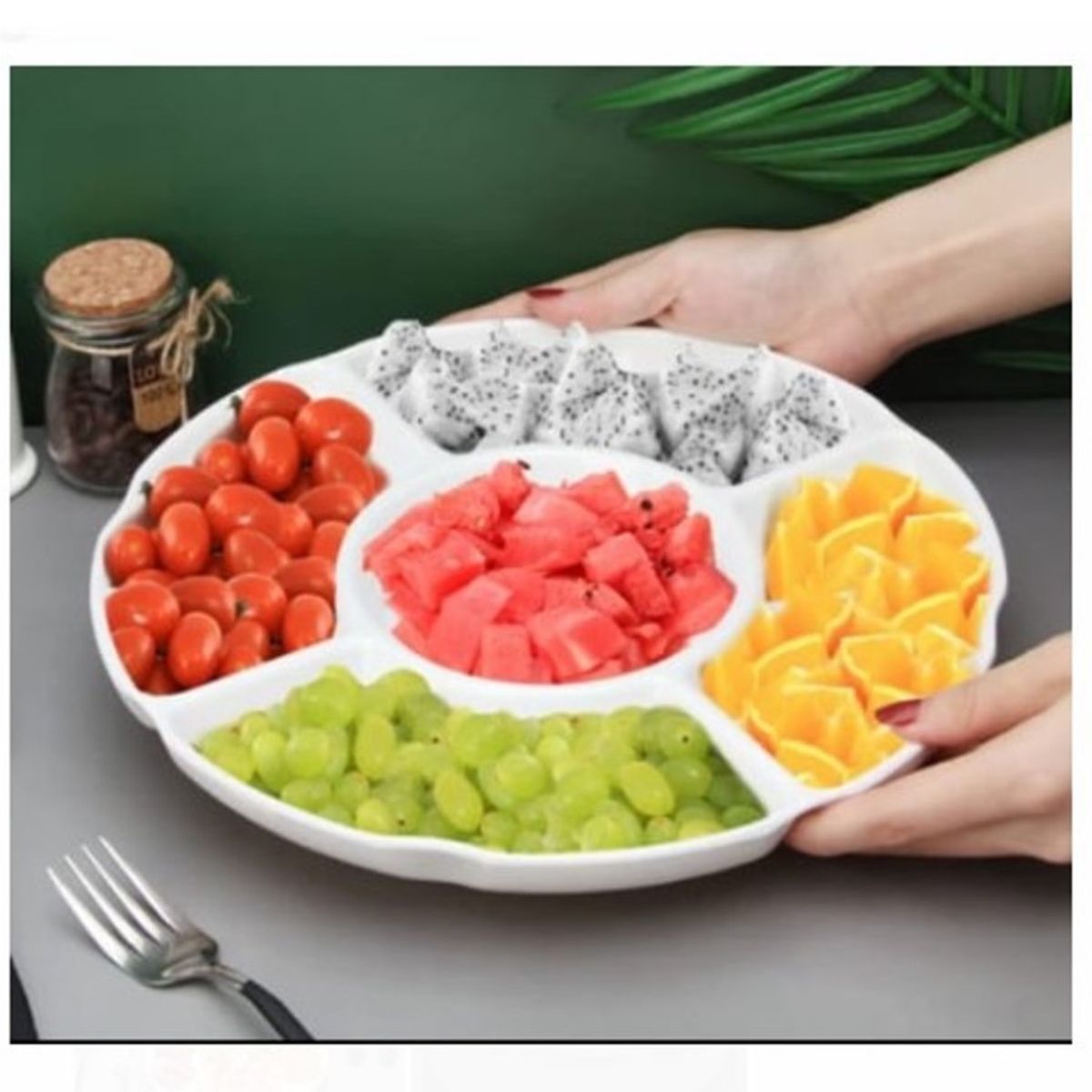 GENERICO - Bandeja para Piqueos BLANCO con 4 divisiones