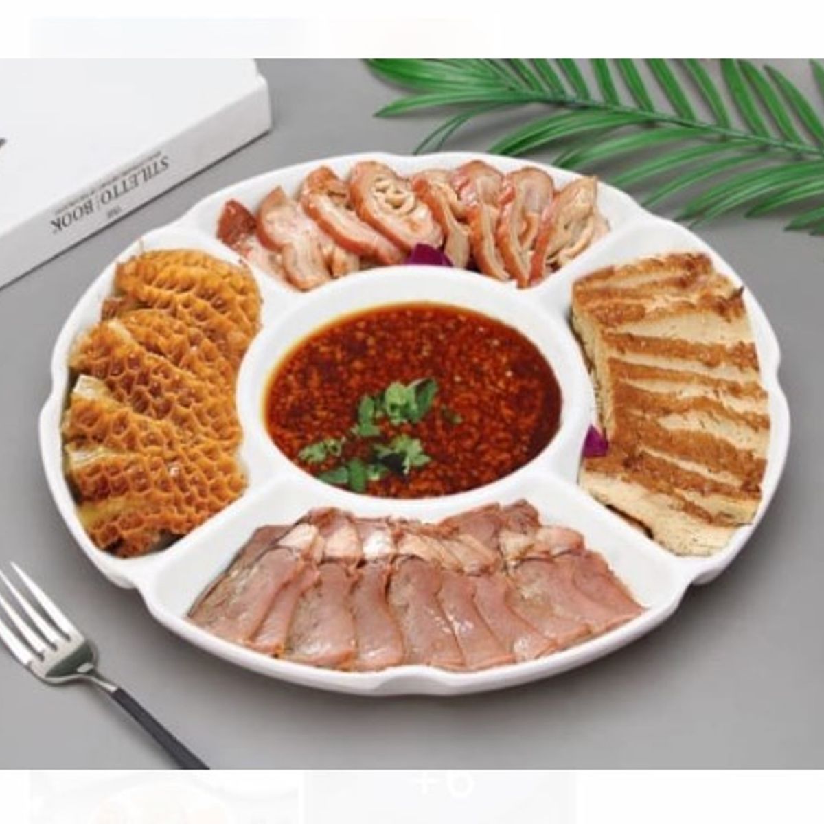 GENERICO - Bandeja para Piqueos BLANCO con 4 divisiones