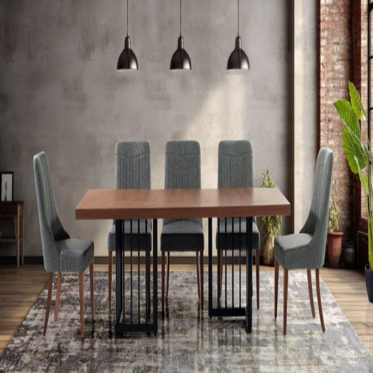 DMUEBLES - Comedor Dmuebles 6 sillas Burgos - Gris