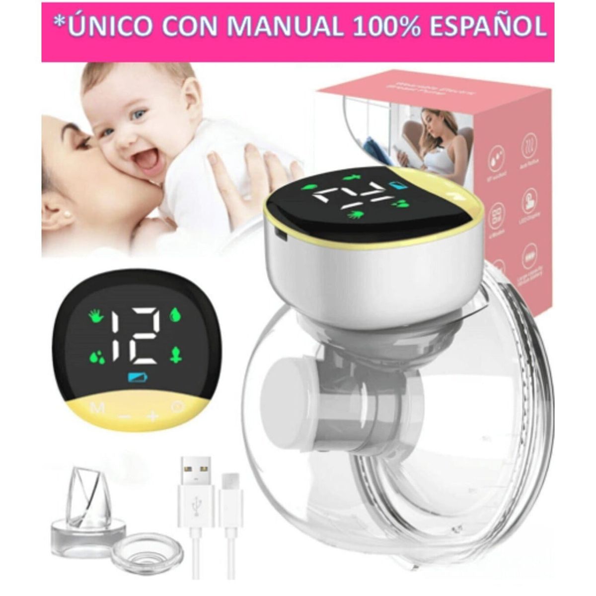 GENERICO - EXTRACTOR DE LECHE MATERNA PORTATIL MANOS LIBRES