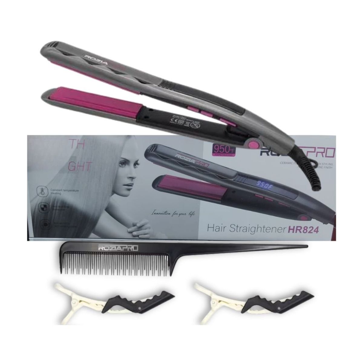 GENERICO - Plancha De Pelo Profesional Rozia Modelo HR-824