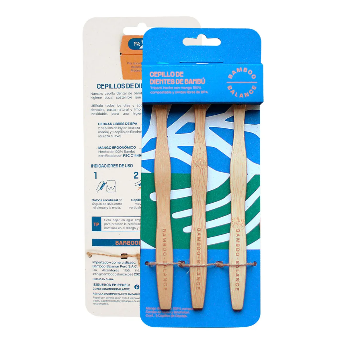 BAMBOO BALANCE - Cepillo de Dientes de Bambú Bamboo Balance Tripack Adultos