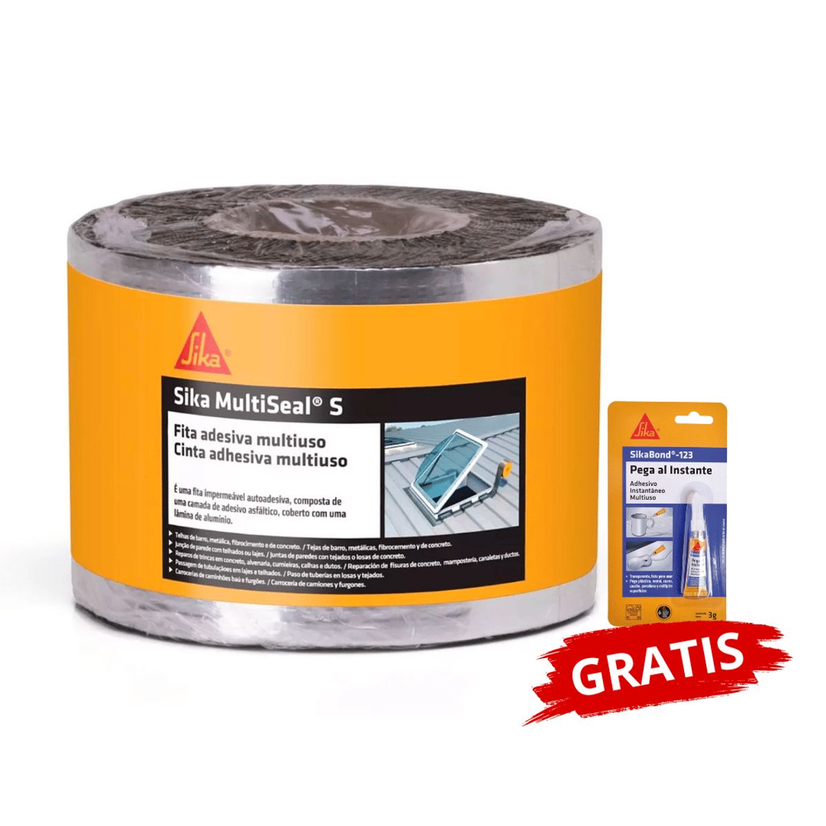 SIKA - Cinta para Sellar Uniones Sika Multiseal S Aluminio Gratis Sikabond123