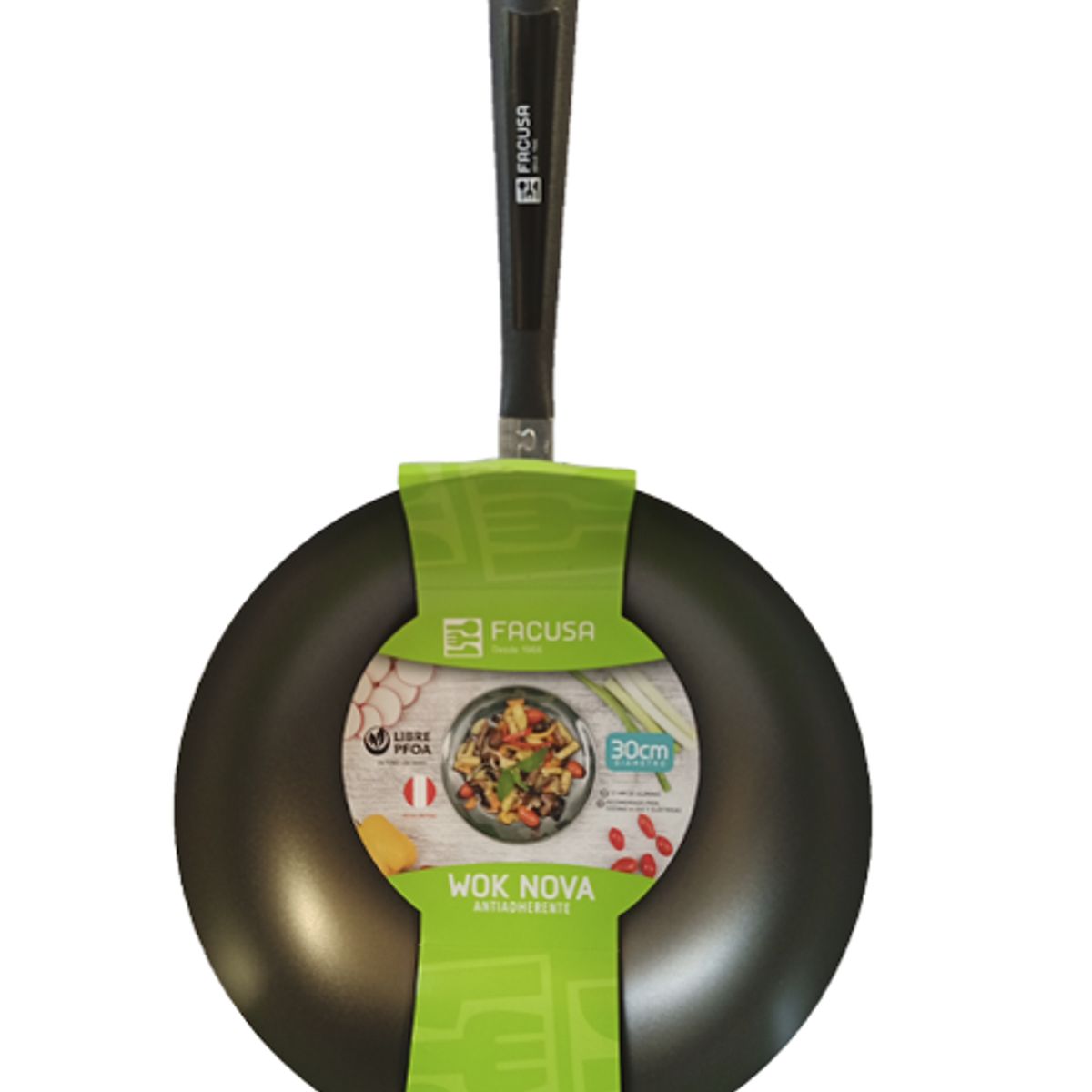 FACUSA - Sarten Wok Nova Antiadherente 30 cm