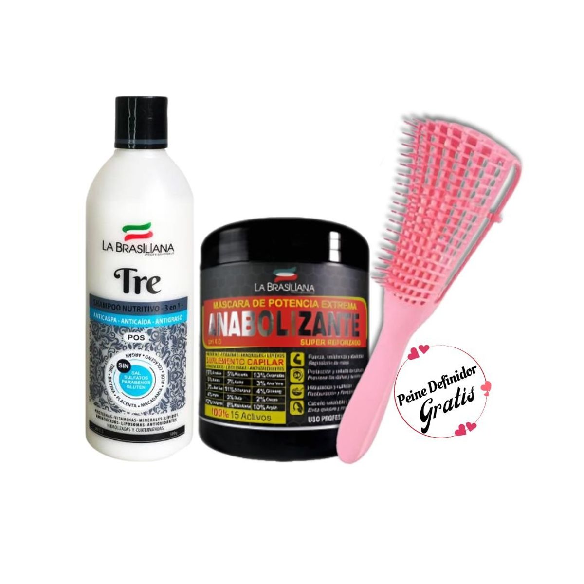 LA BRASILIANA - Shampoo Tre Antiresiduos + Anabolizante Capilar La Brasiliana