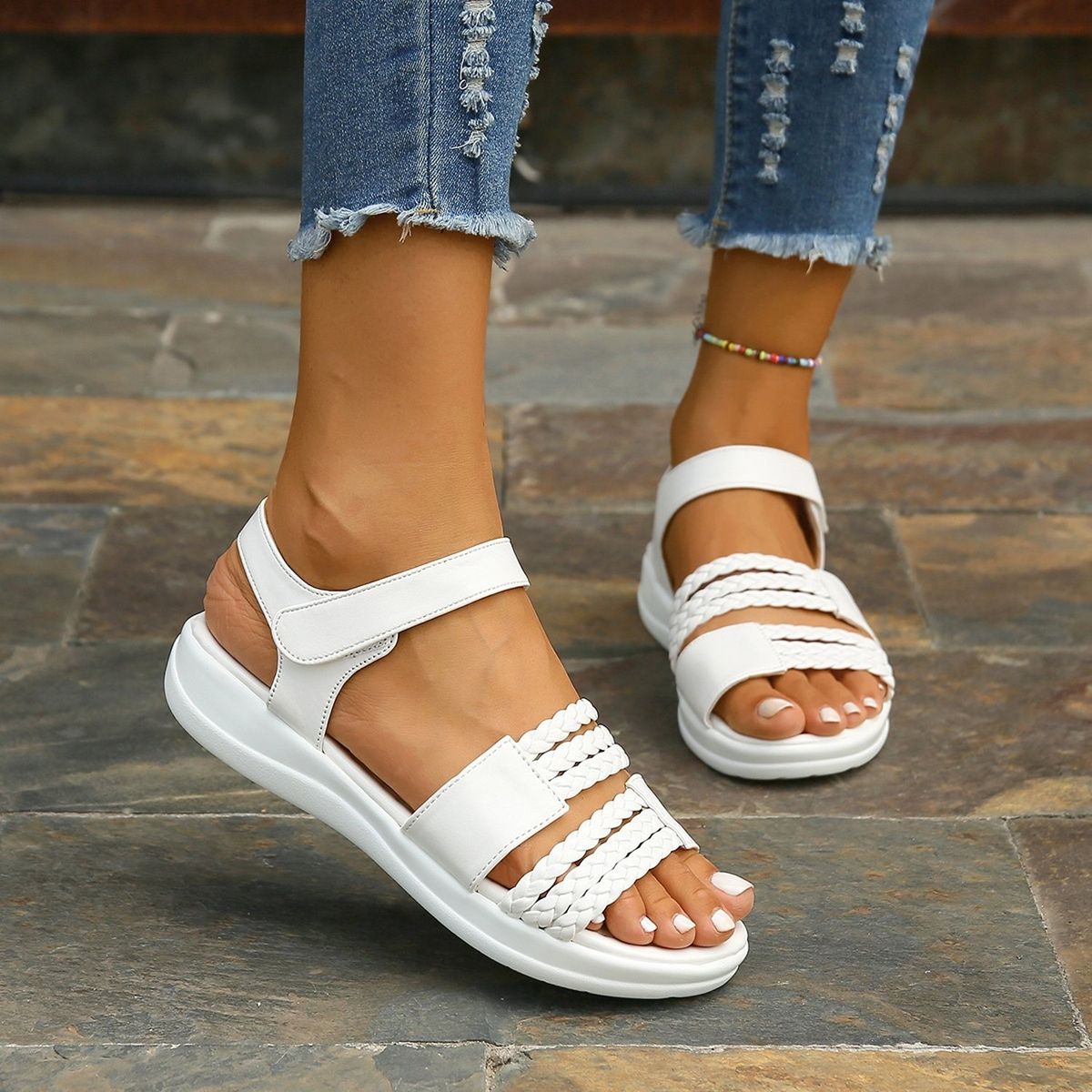 TIOZONEY - Sandalias Planas para Mujer