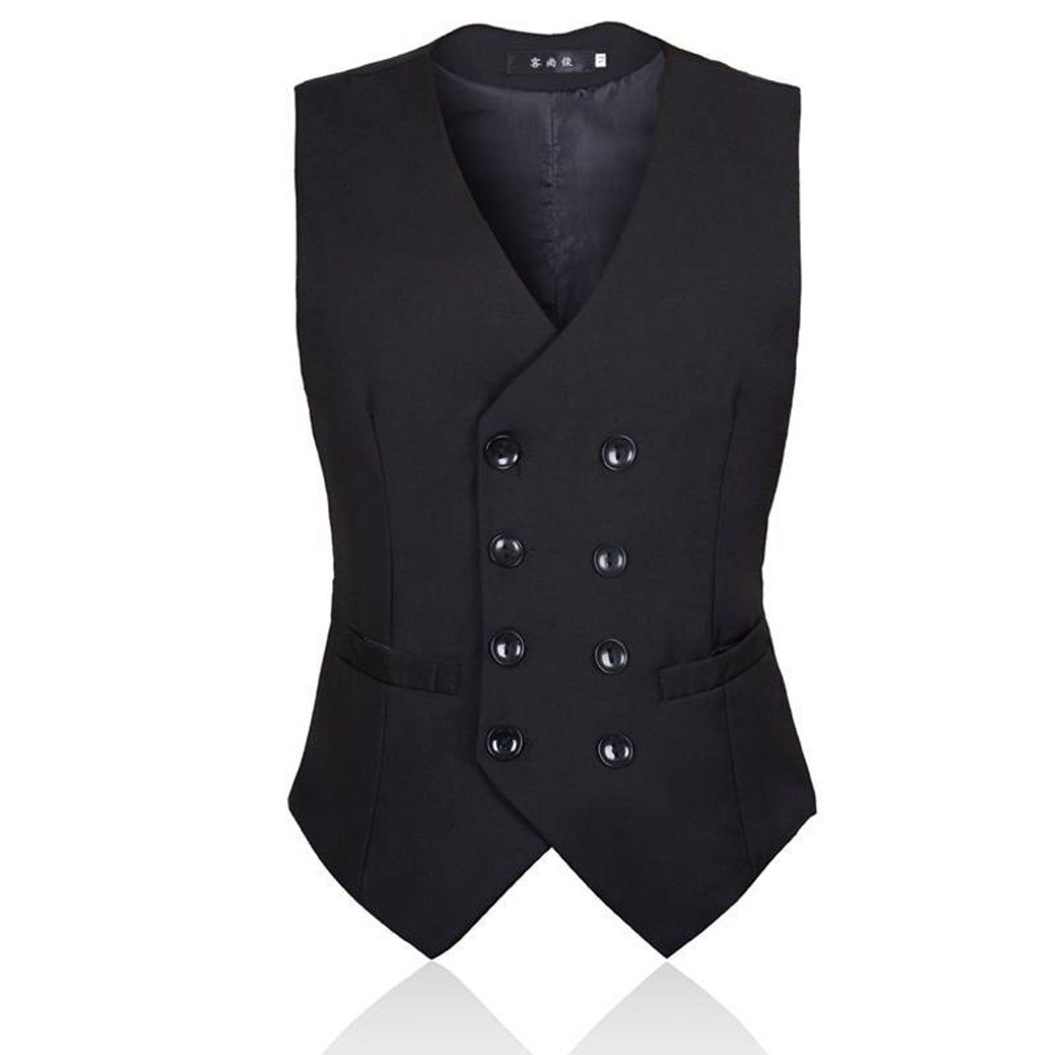 Traje Chaleco para Hombre-Negro TIOZONEY