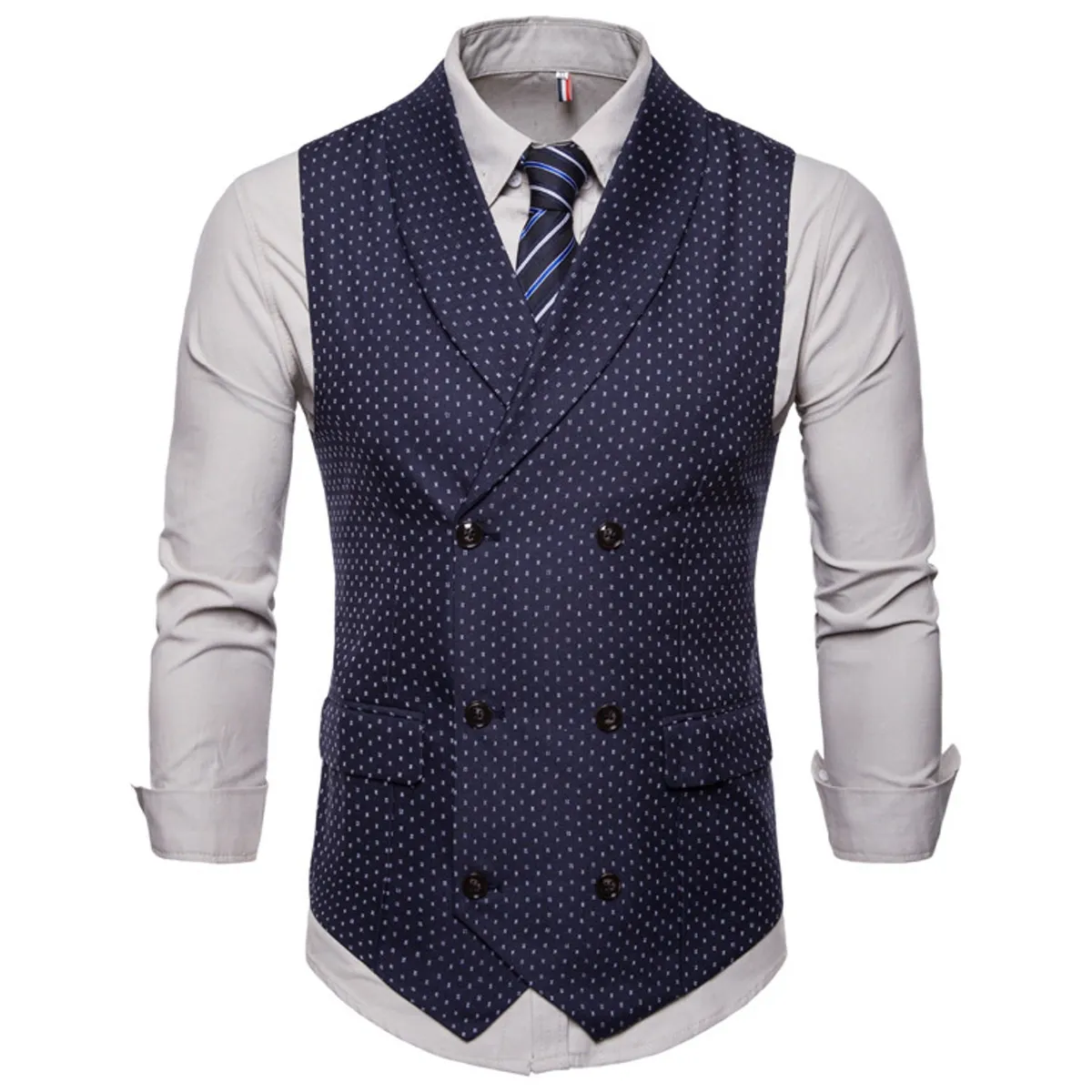 TIOZONEY - Traje Chaleco para Hombre-Gris