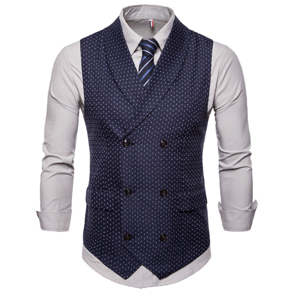 TIOZONEY - Traje Chaleco para Hombre-Gris