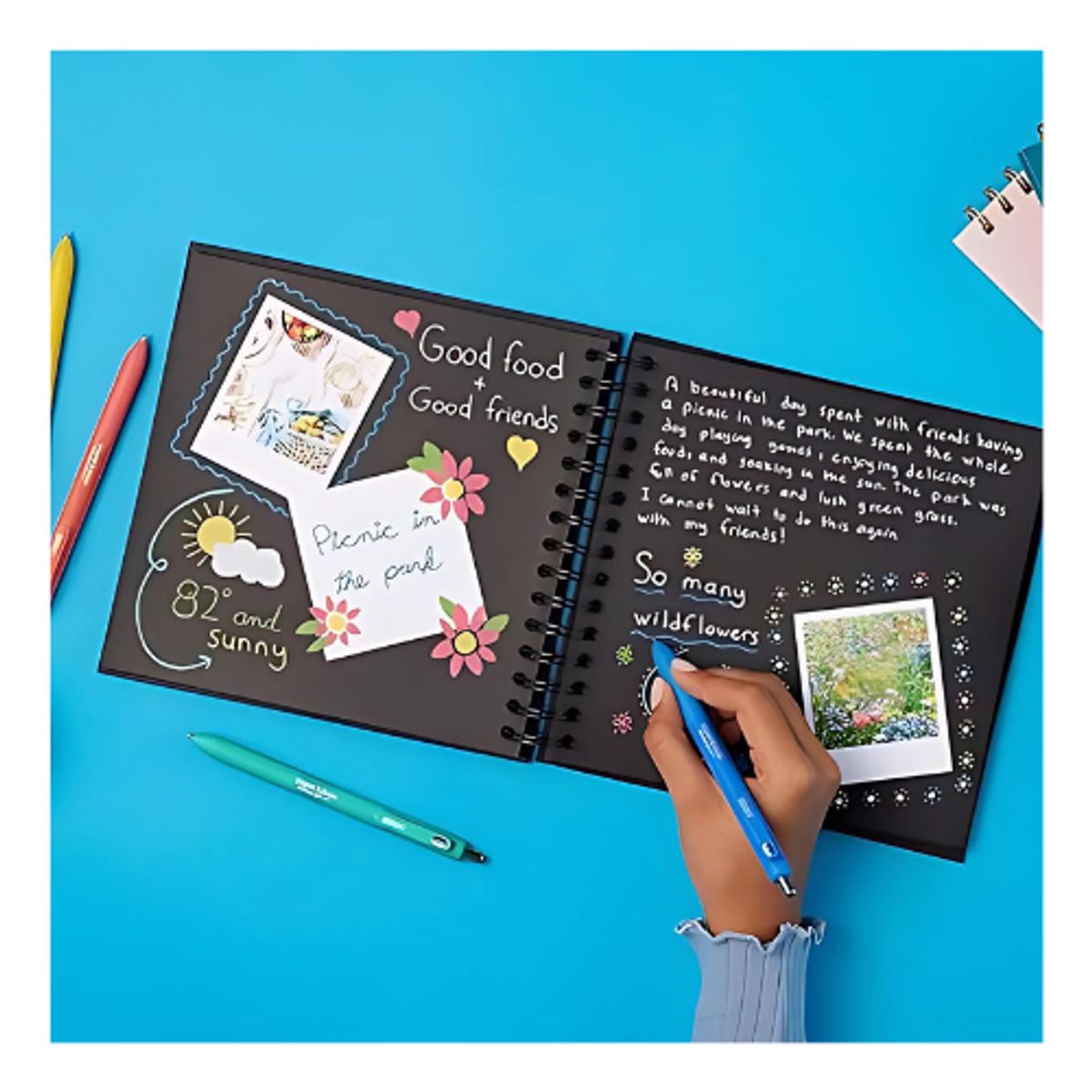 PAPER MATE - Bolígrafos de gel Bright punta media retráctil x6