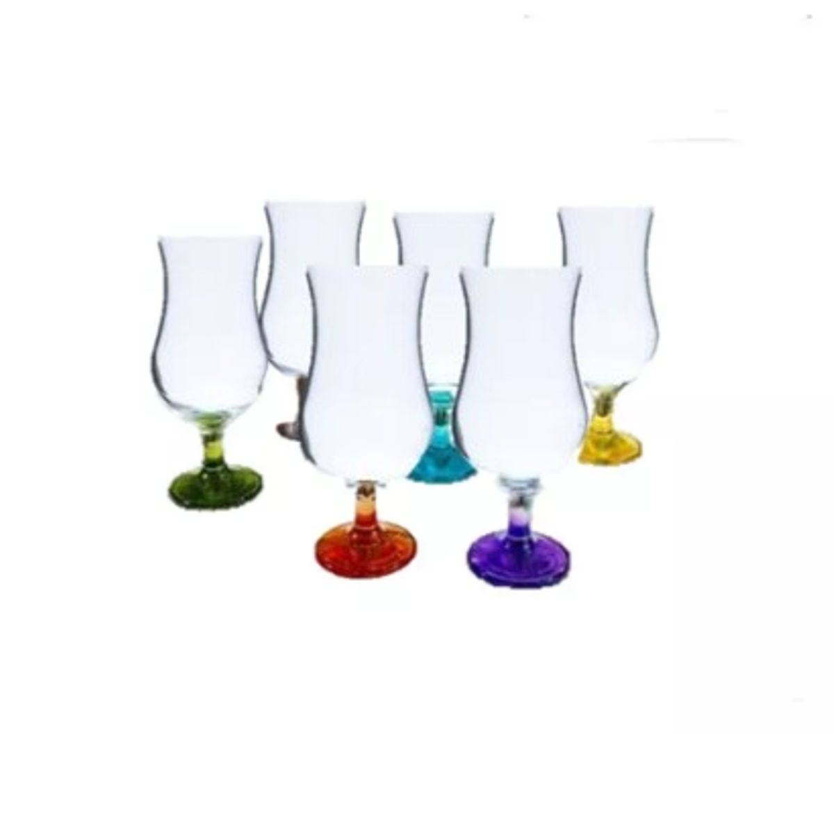 GENERICO - 6 Copas huracan con tallos de colores