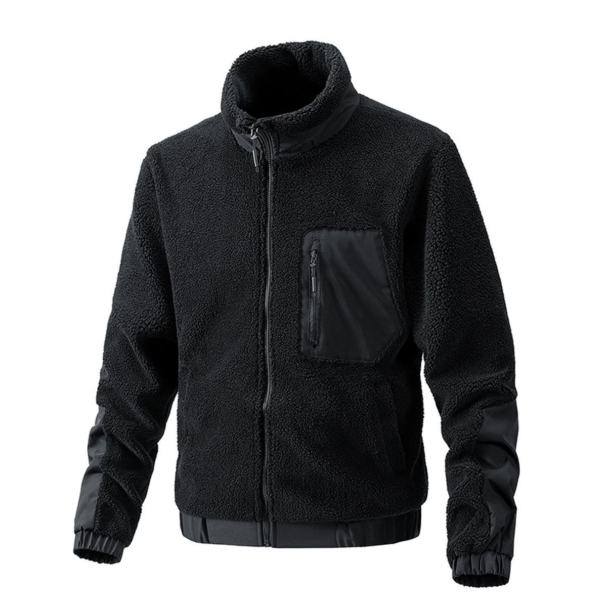 TIOZONEY - Chaqueta con cuello para hombre - Negro