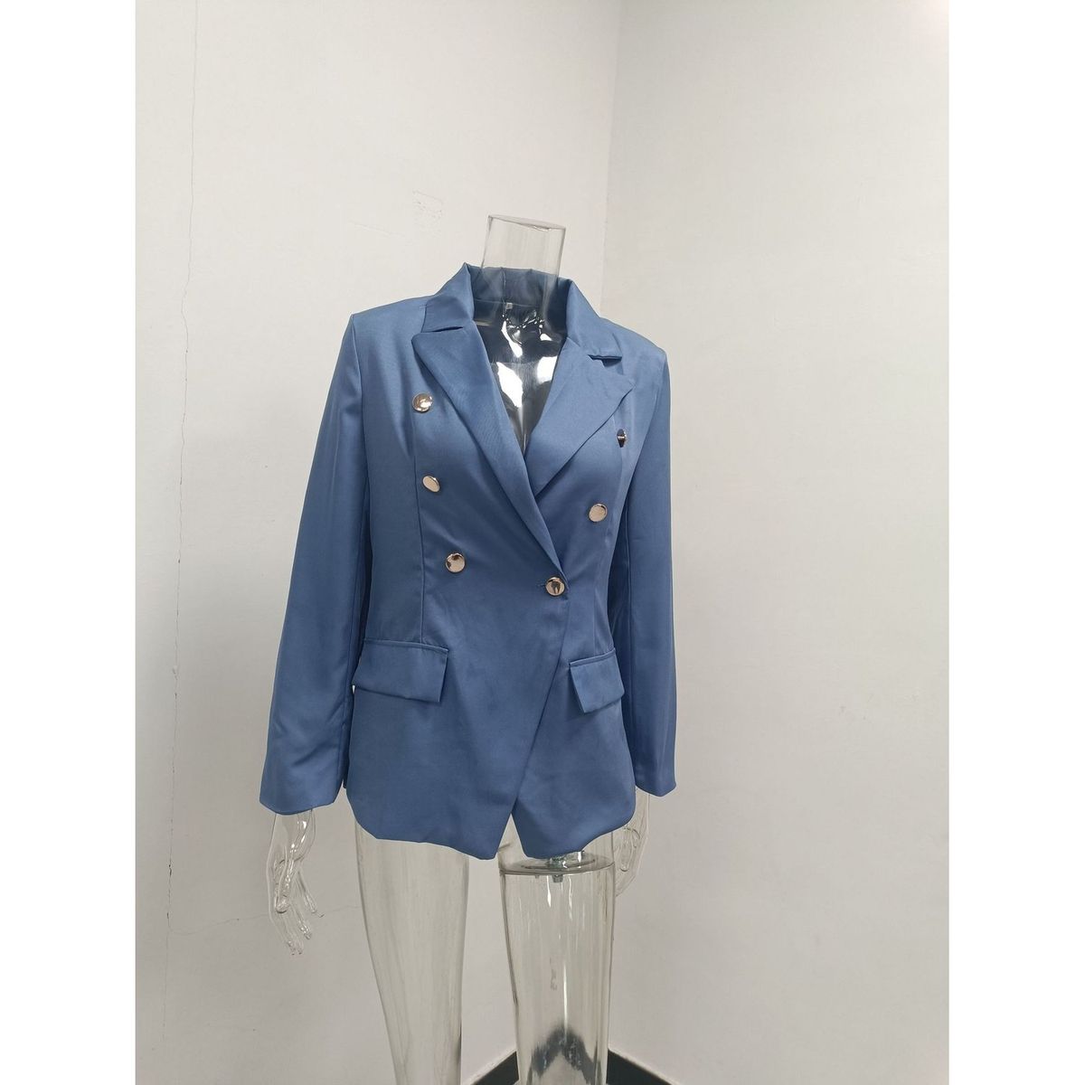 TIOZONEY - Blazer para Mujer - Azul.