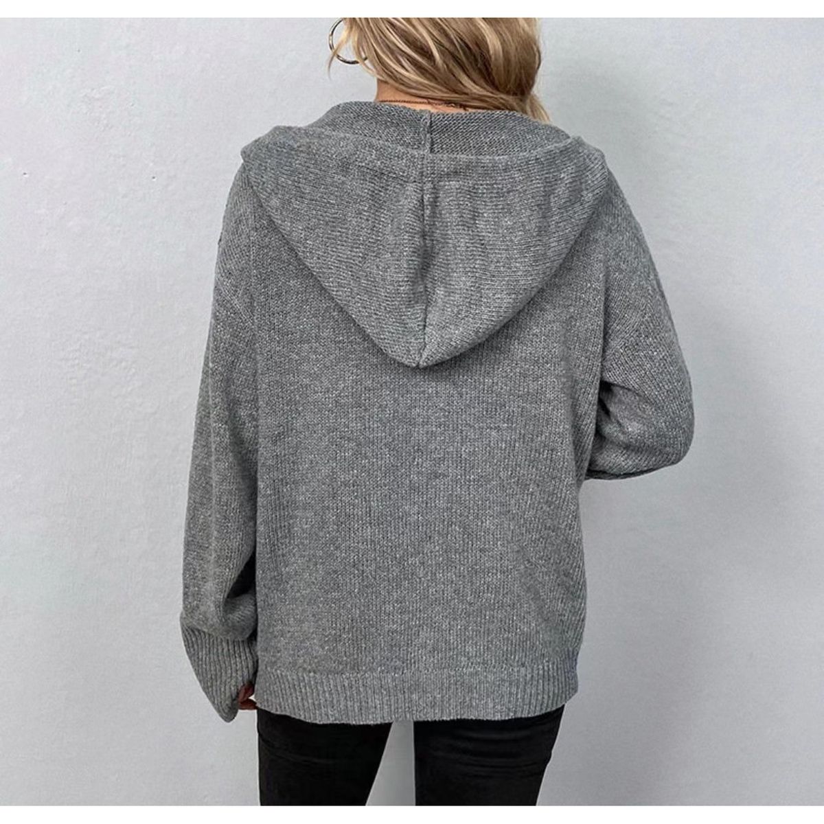 TIOZONEY - Chaleco con botones mujer - Gris