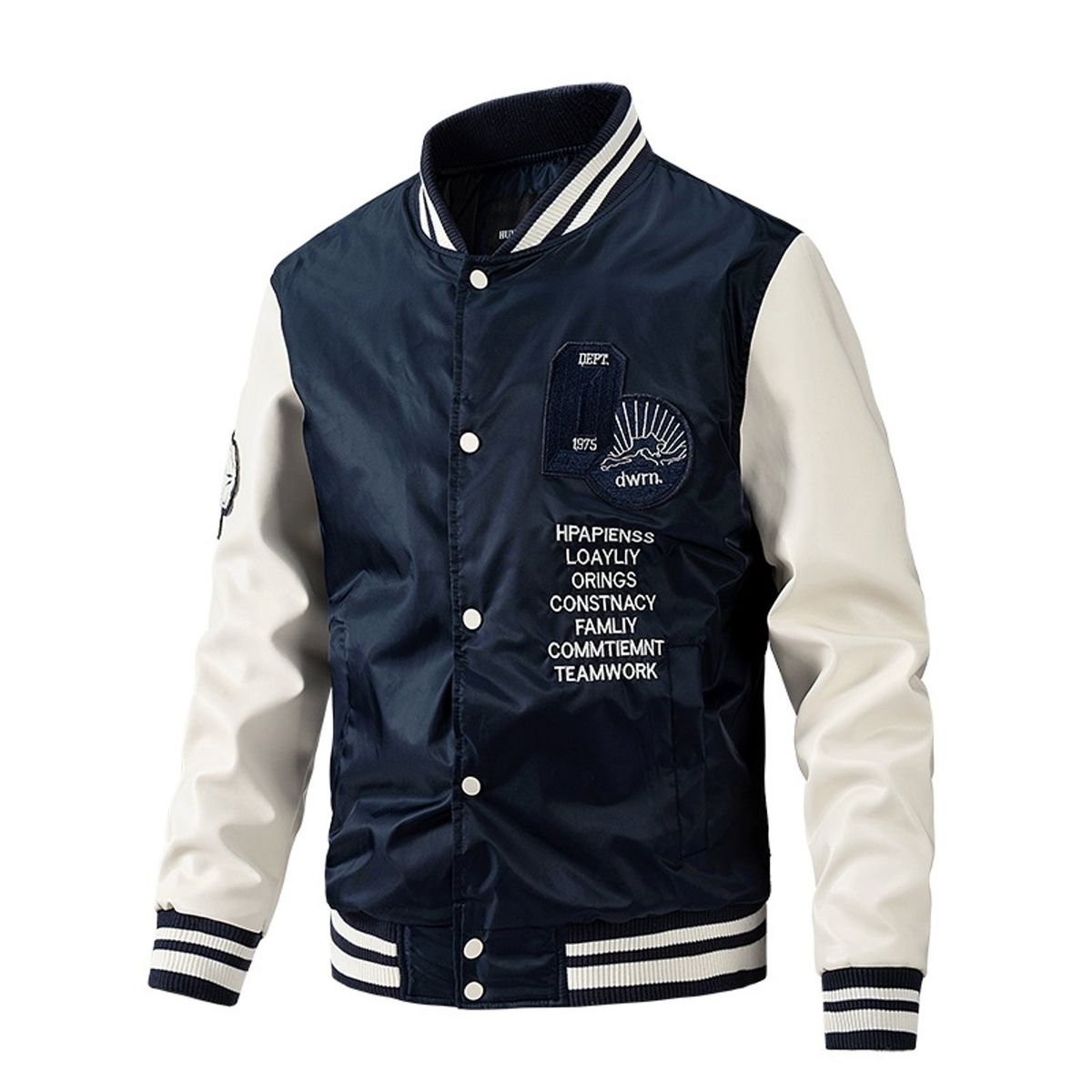 TIOZONEY - Chaqueta de béisbol para hombre - Azul Marino