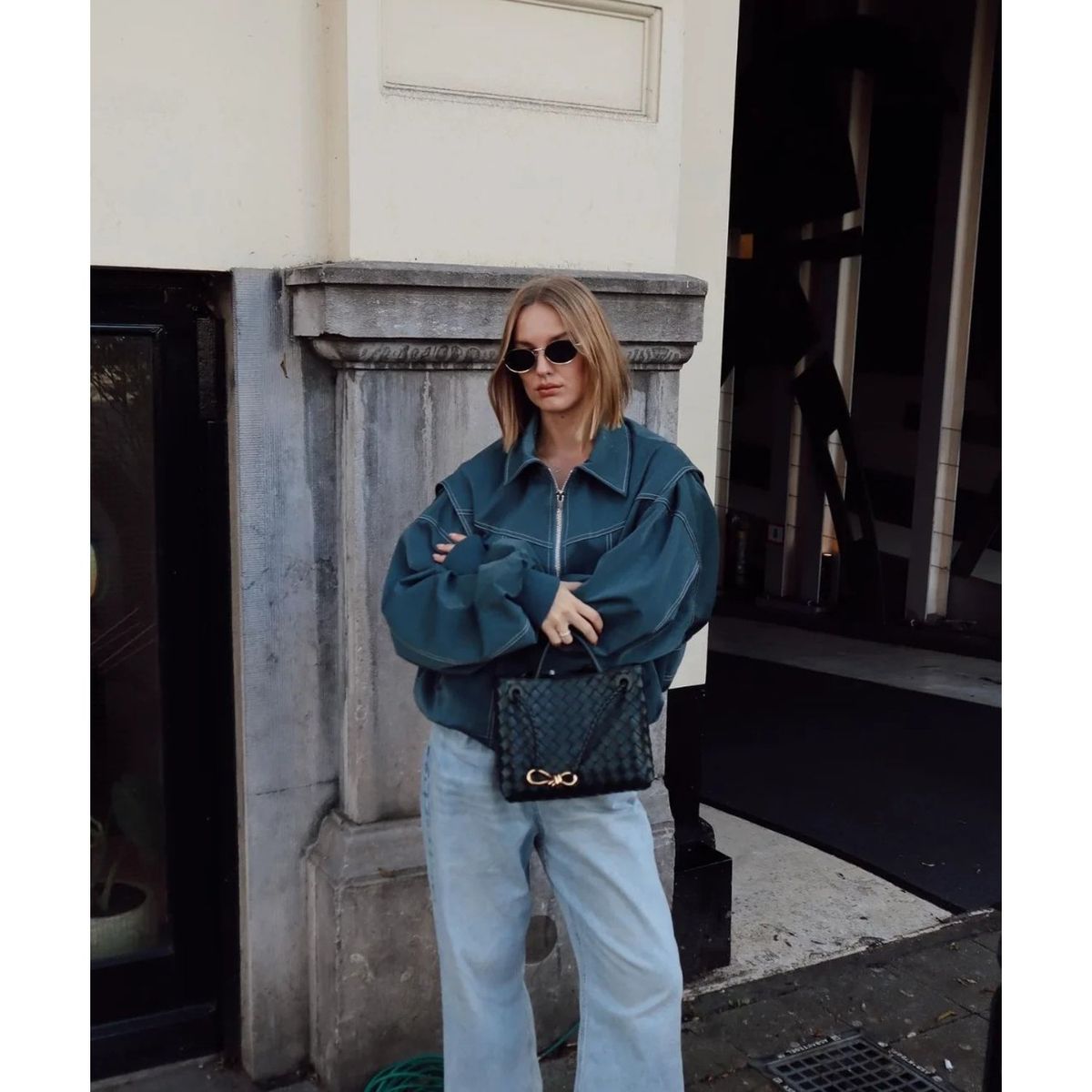 TIOZONEY - Chaqueta PU Mujer - Verde