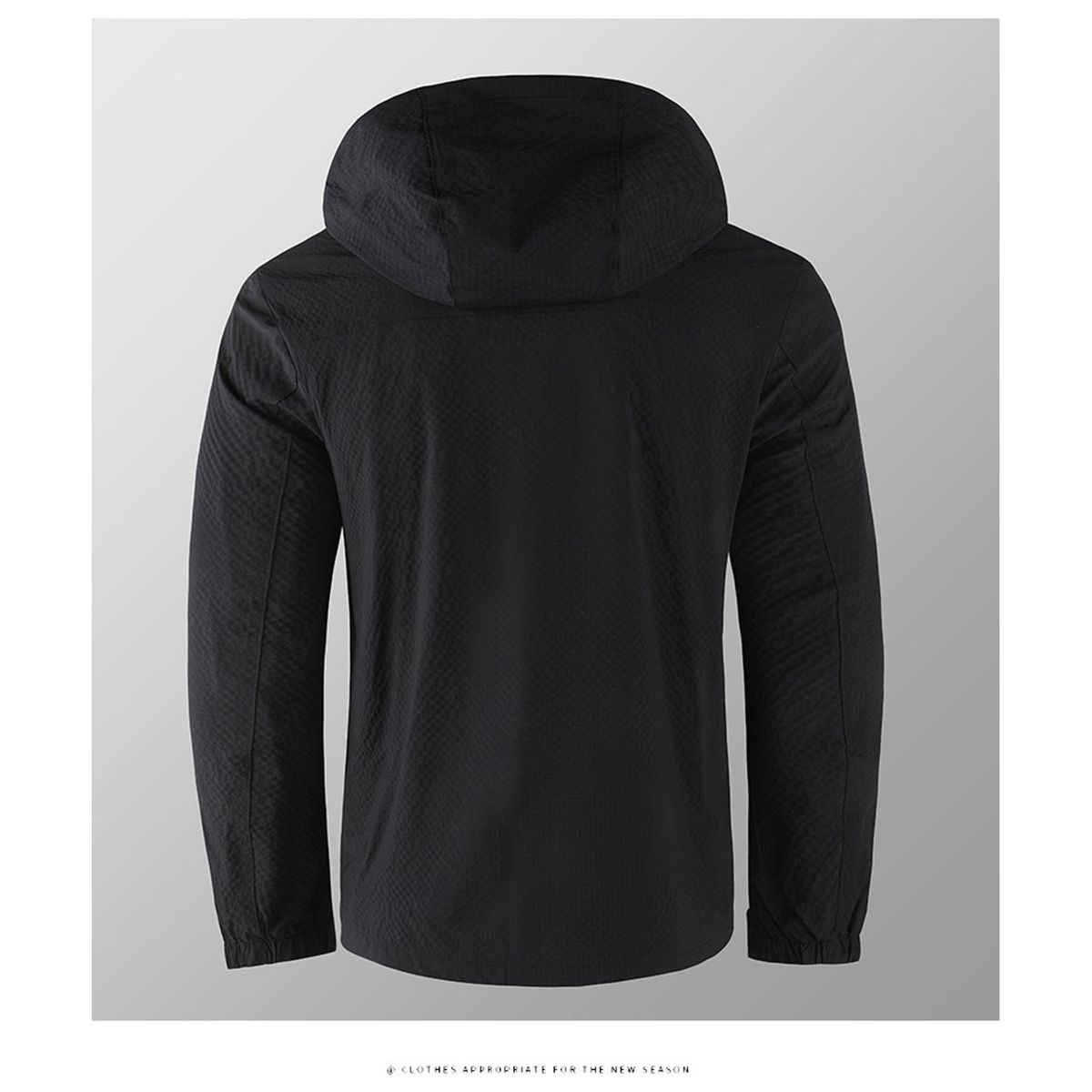 TIOZONEY - Chaqueta con gorro y cuello para hombre - Negro