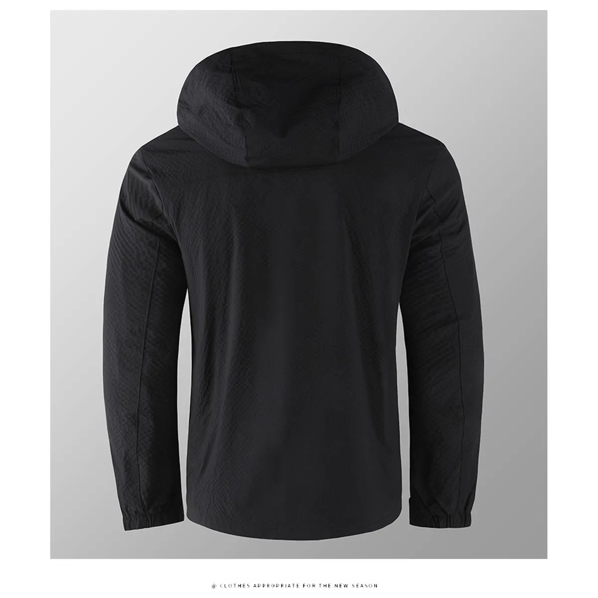 TIOZONEY - Chaqueta con gorro y cuello para hombre - Negro