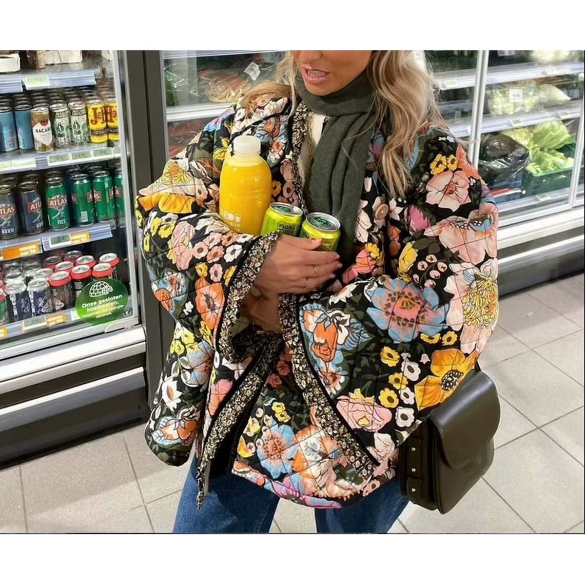 TIOZONEY - Chaqueta de moda mujer-Multicolor