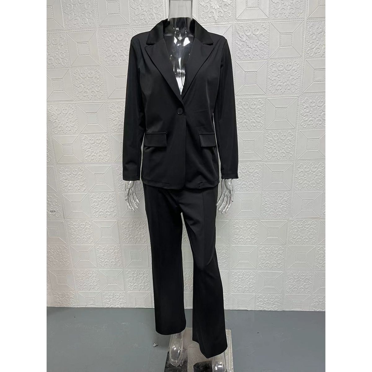 TIOZONEY - Blazer para Mujer - Negro.