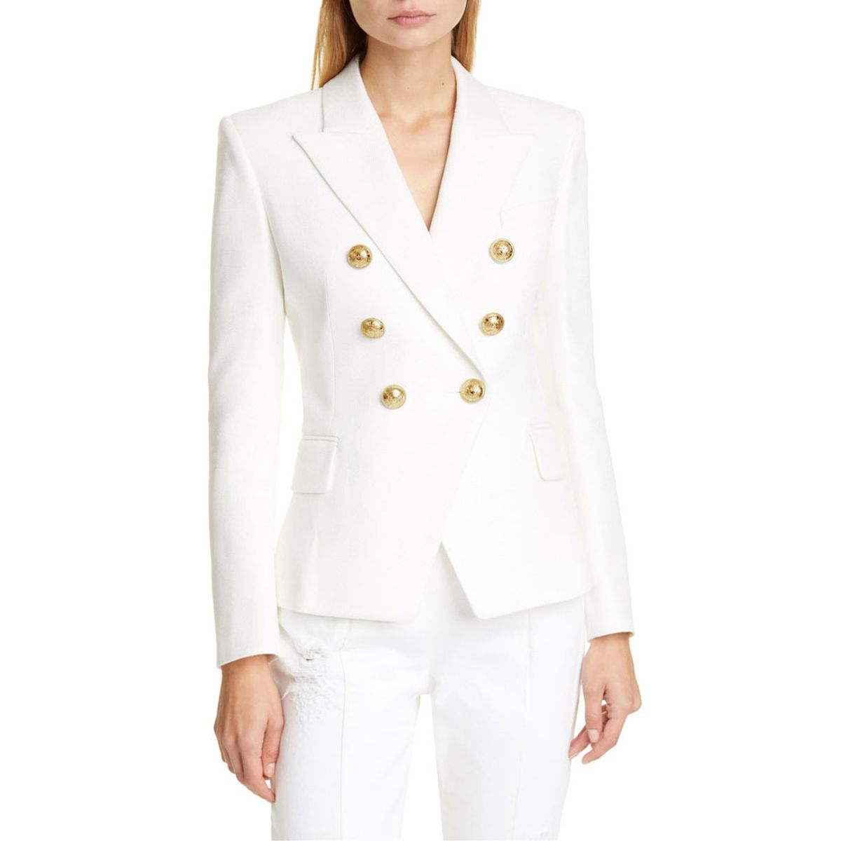 TIOZONEY - Blazer para Mujer - Blanco.
