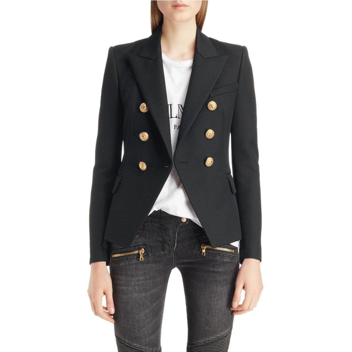 TIOZONEY - Blazer para Mujer - Negro.