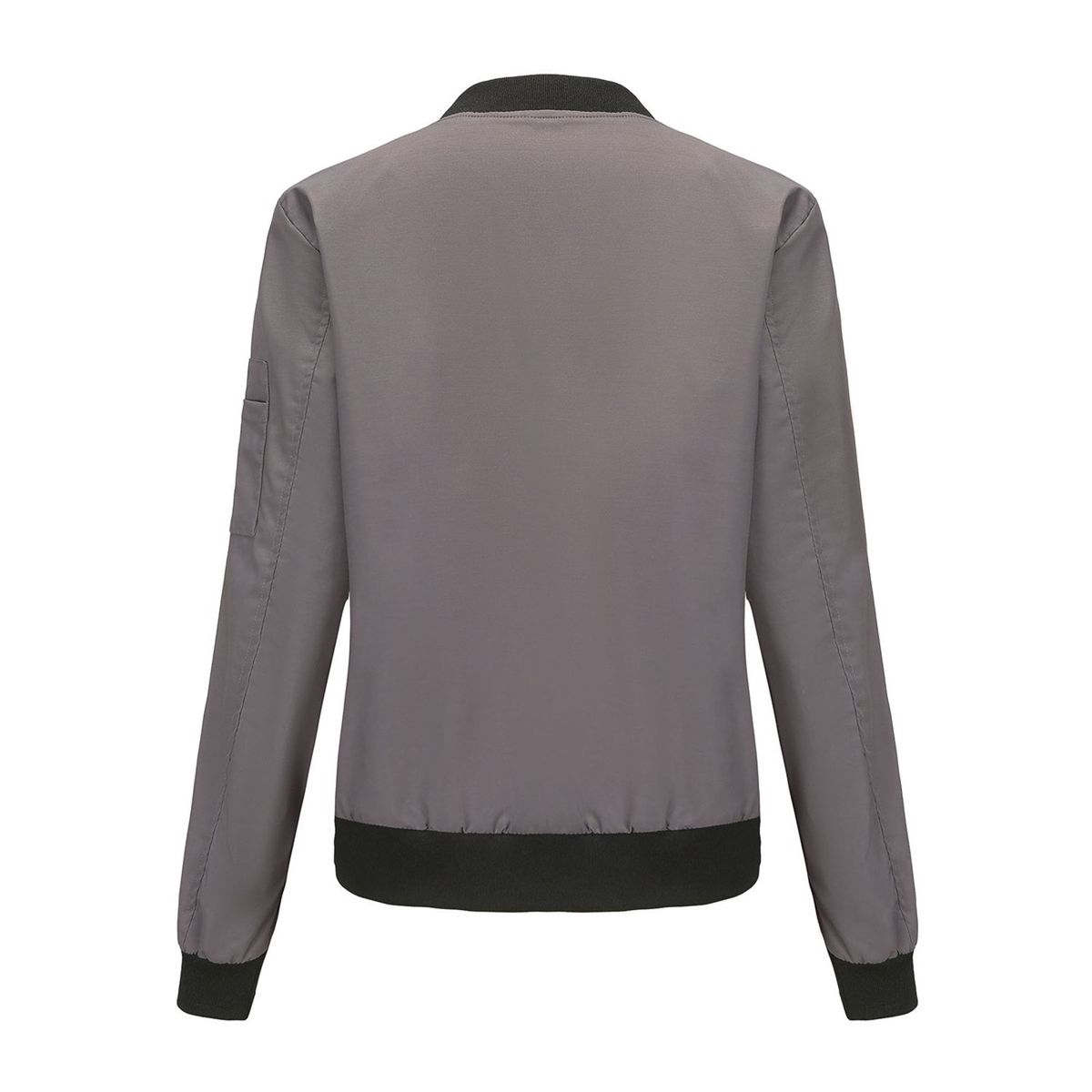 TIOZONEY - Chaqueta de manga larga con cierre para mujer - Gris
