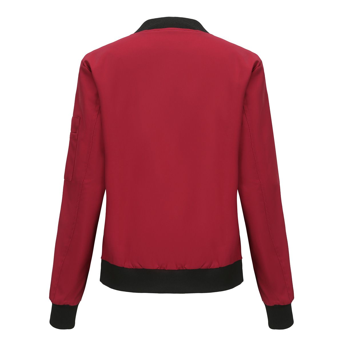 TIOZONEY - Chaqueta de manga larga con cierre para mujer - Rojo