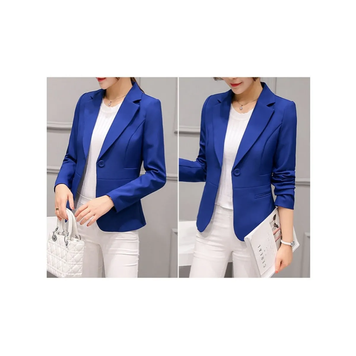 TIOZONEY - Blazer para Mujer Azul.