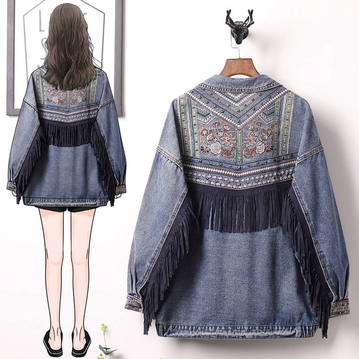 TIOZONEY - Chaqueta Jeans Mujer