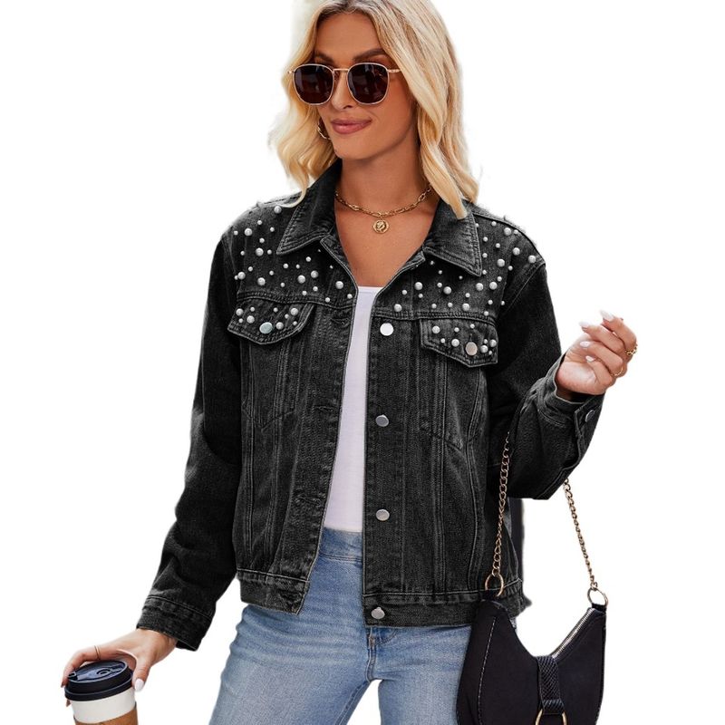 TIOZONEY - Chaqueta de Jeans Mujer -Azul