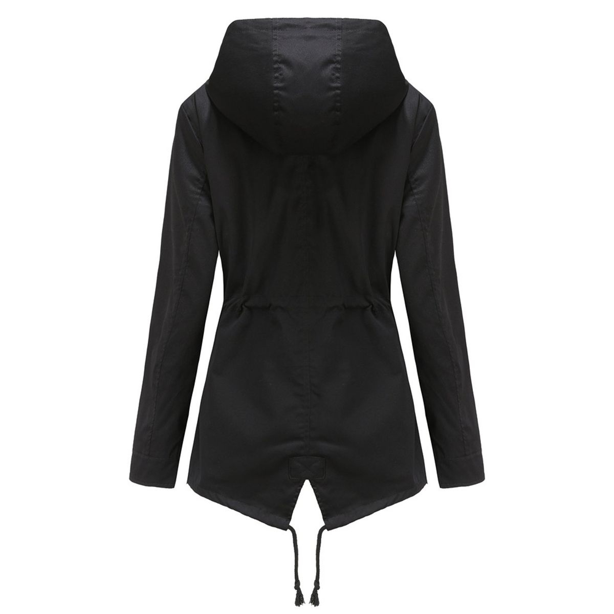 TIOZONEY - Cortavientos impermeable con gorro para mujer - Negro