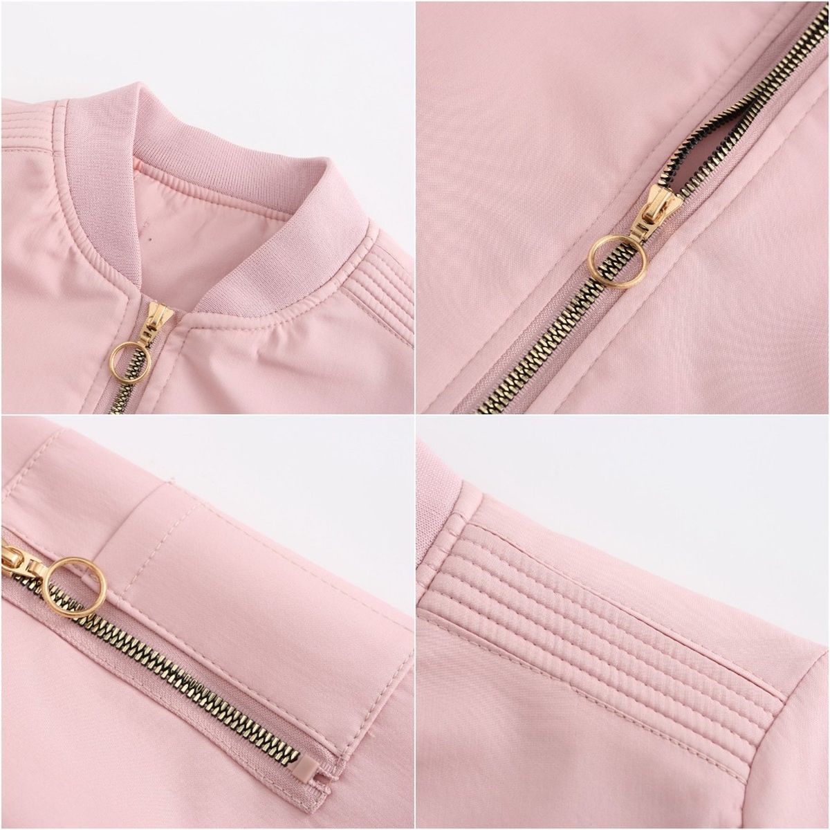 TIOZONEY - Chaqueta Mujer Casual Delgada con cierre - Rosada