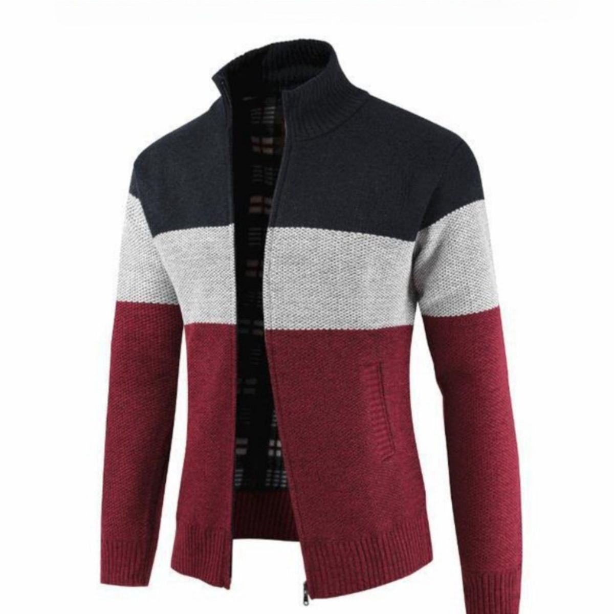 TIOZONEY - Chaqueta de hombre con bloques de color