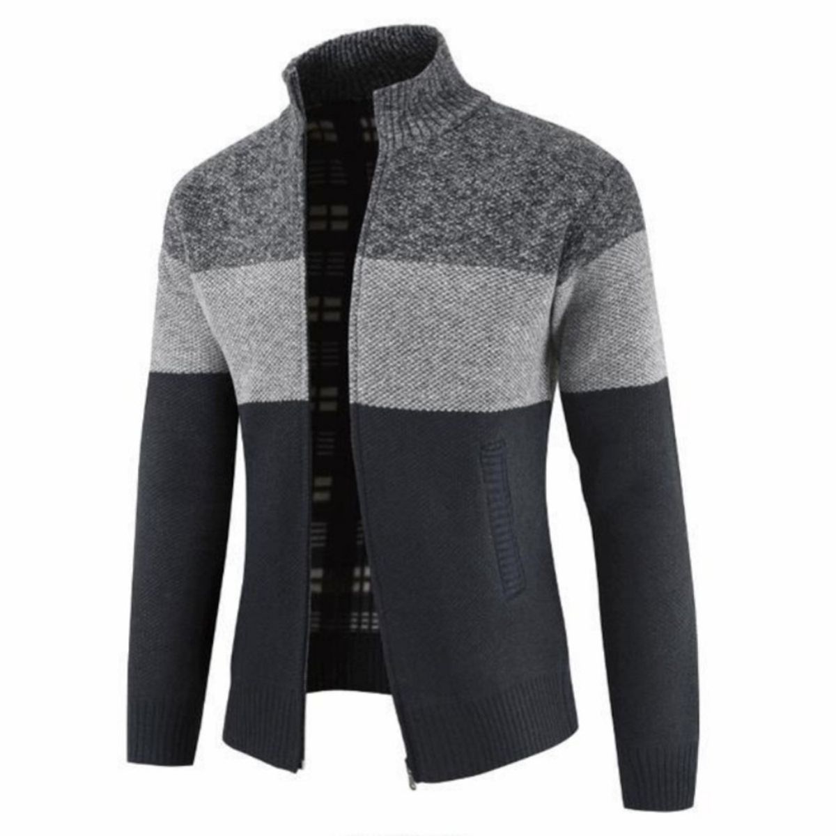 TIOZONEY - Chaqueta de hombre con bloques de color