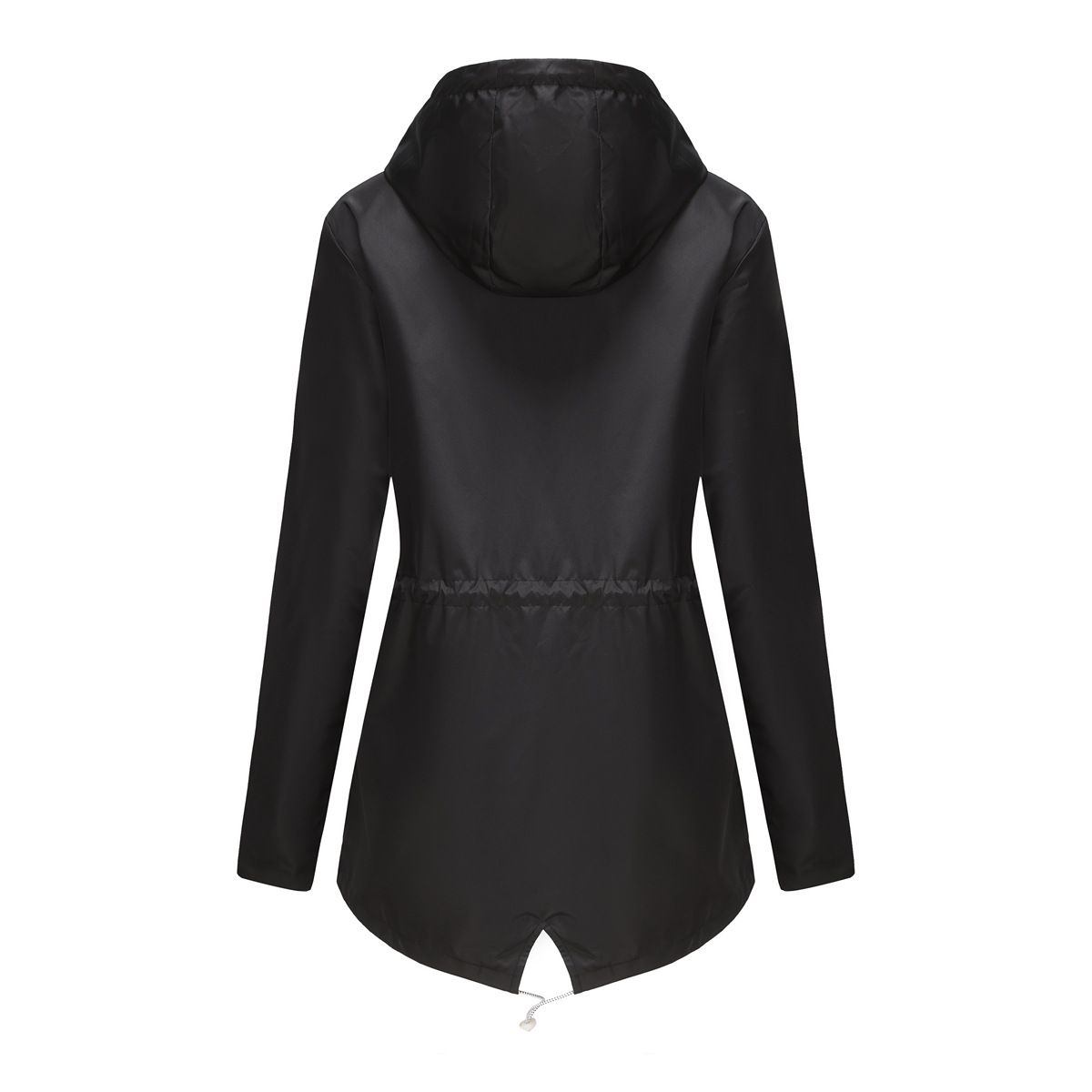 TIOZONEY - Cortavientos impermeable con gorro para mujer - Negro