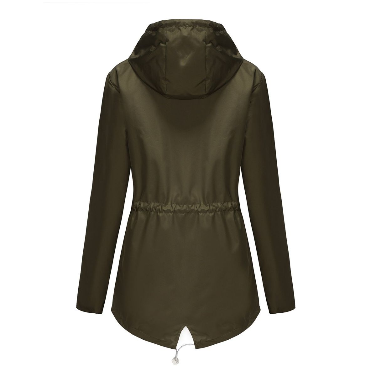 TIOZONEY - Cortavientos impermeable con gorro para mujer - Verde