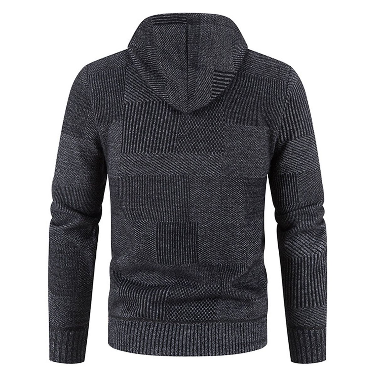 TIOZONEY - Chaqueta con capucha de punto grueso para hombre