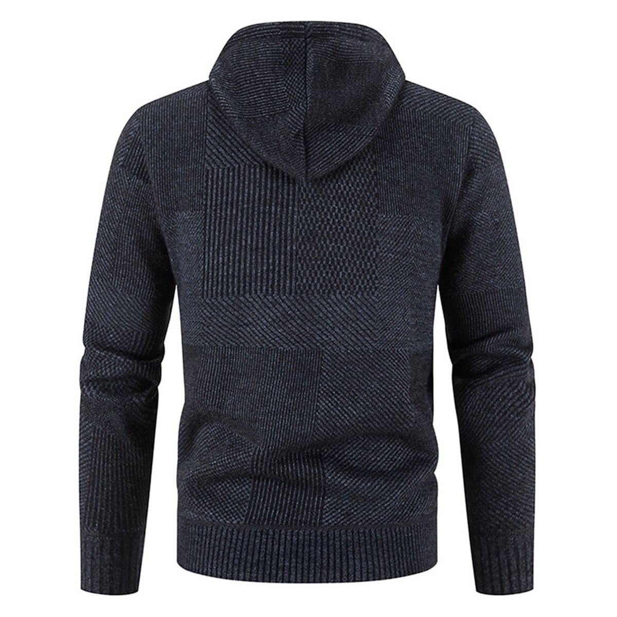 TIOZONEY - Chaqueta con capucha de punto grueso para hombre