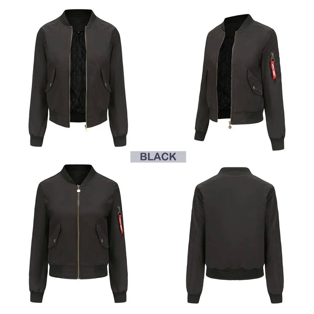 TIOZONEY - Chaqueta de mujer casual - Negro