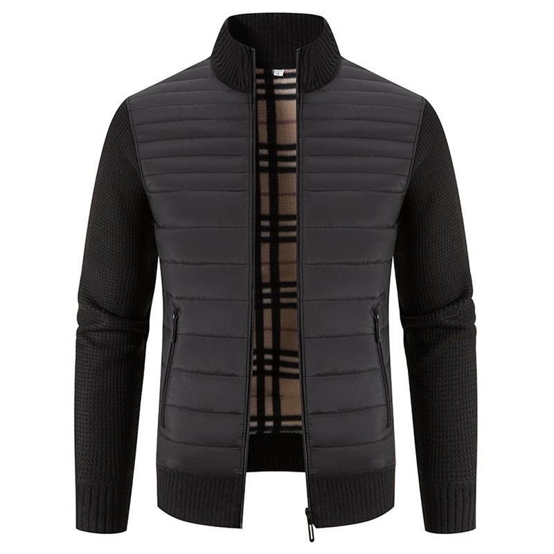 TIOZONEY - Chaqueta con cremallera y cuello para hombre