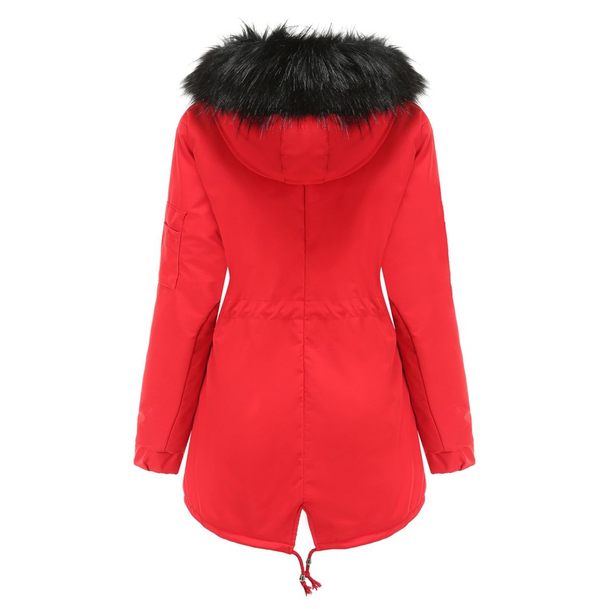 TIOZONEY - Abrigo de invierno con gorro para mujer - Rojo.