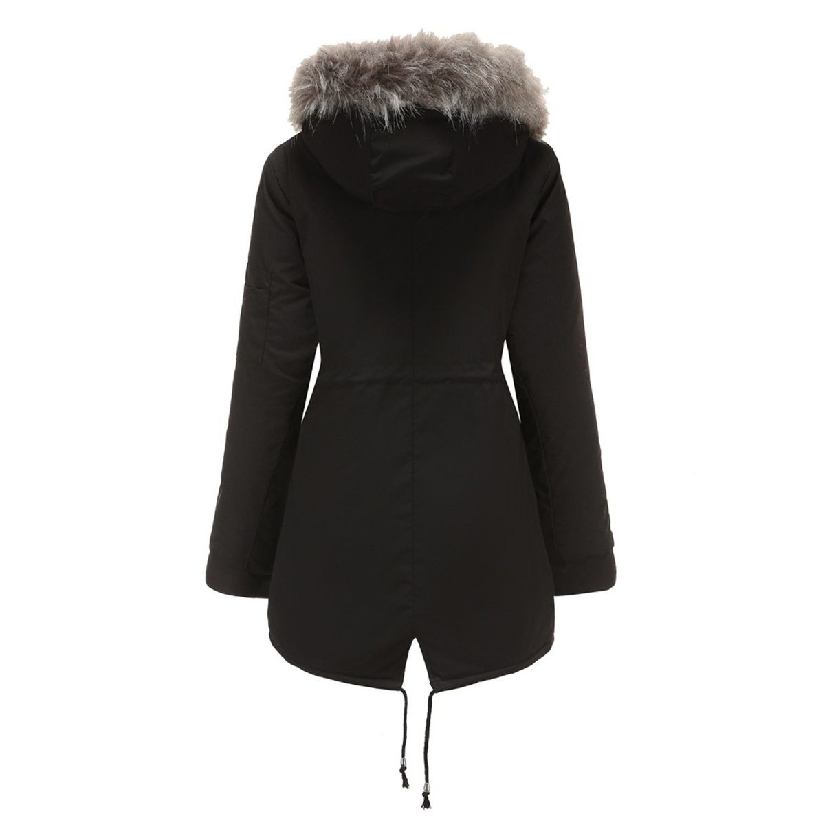TIOZONEY - Abrigo de invierno con gorro para mujer - Negro.