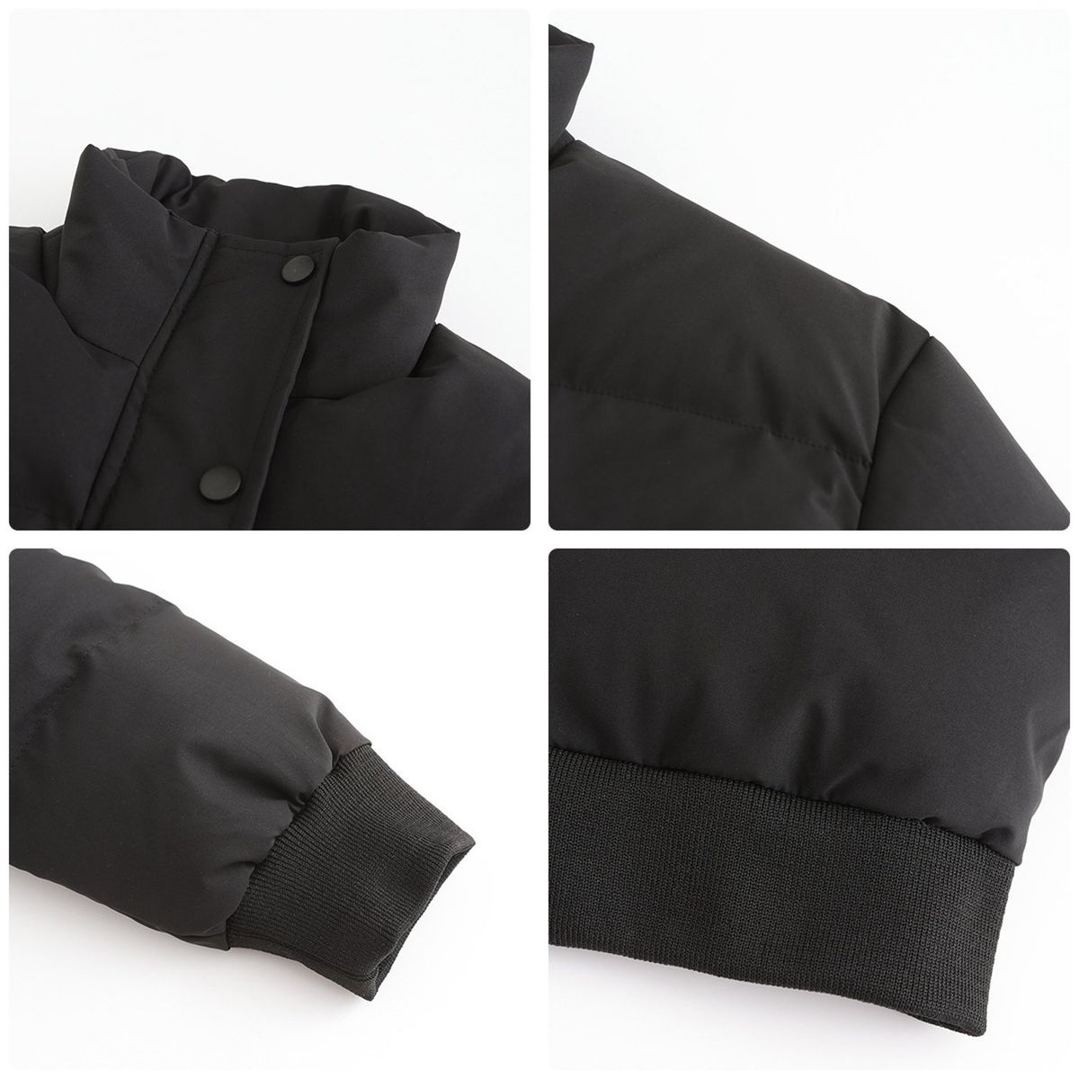 TIOZONEY - Chaqueta de cuello alto para mujer - Negro