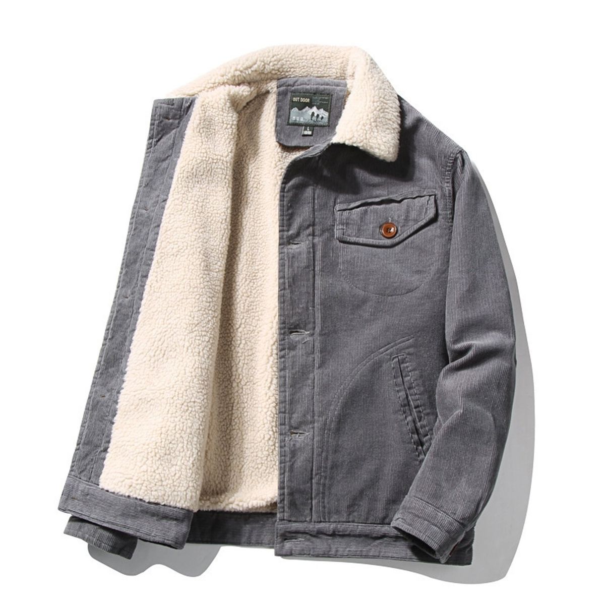 TIOZONEY - Chaqueta casual de algodón con cuello alto para hombre
