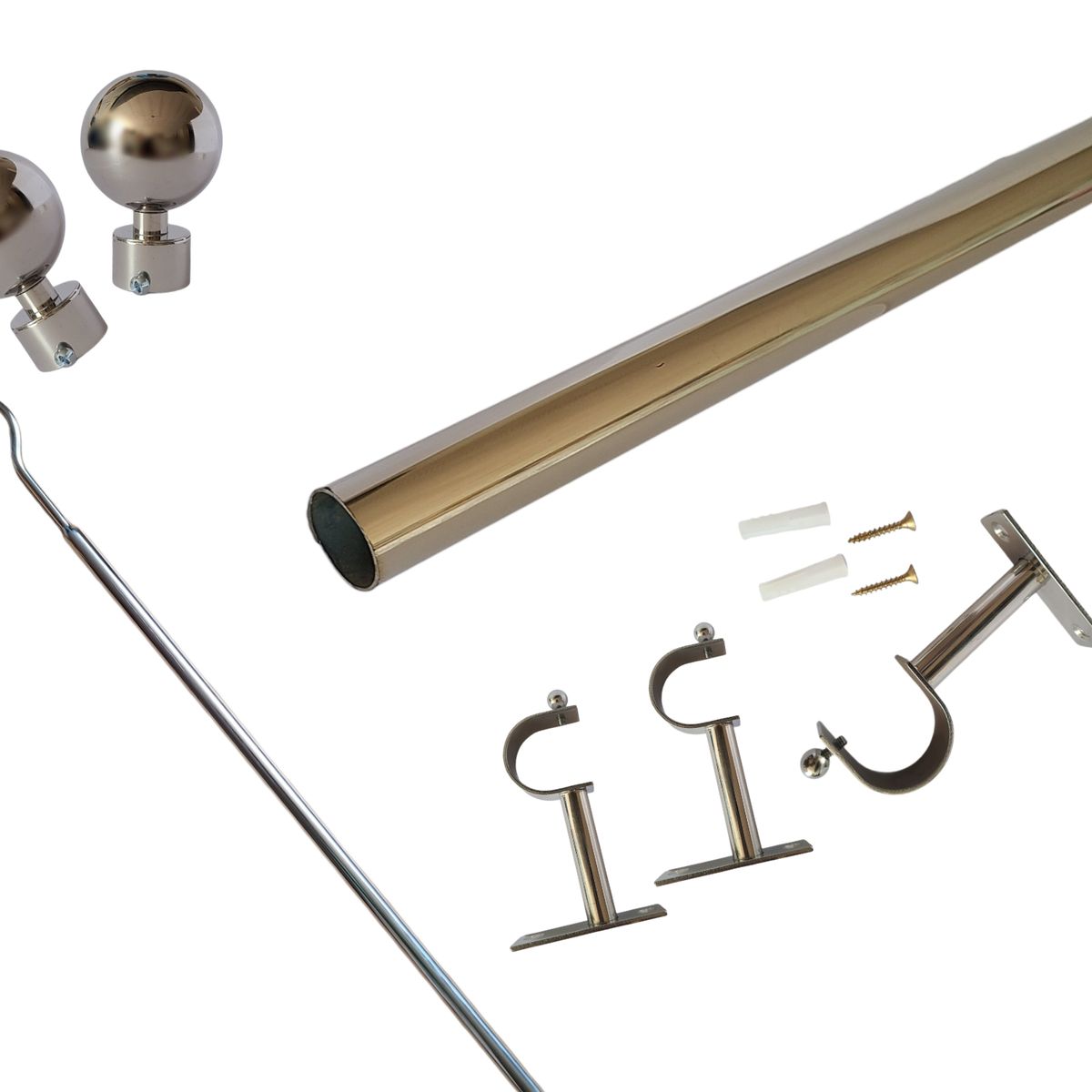 GENERICO - Pack para Cortina Bola con Baston de 3.00 Mts 1" - 25 MM