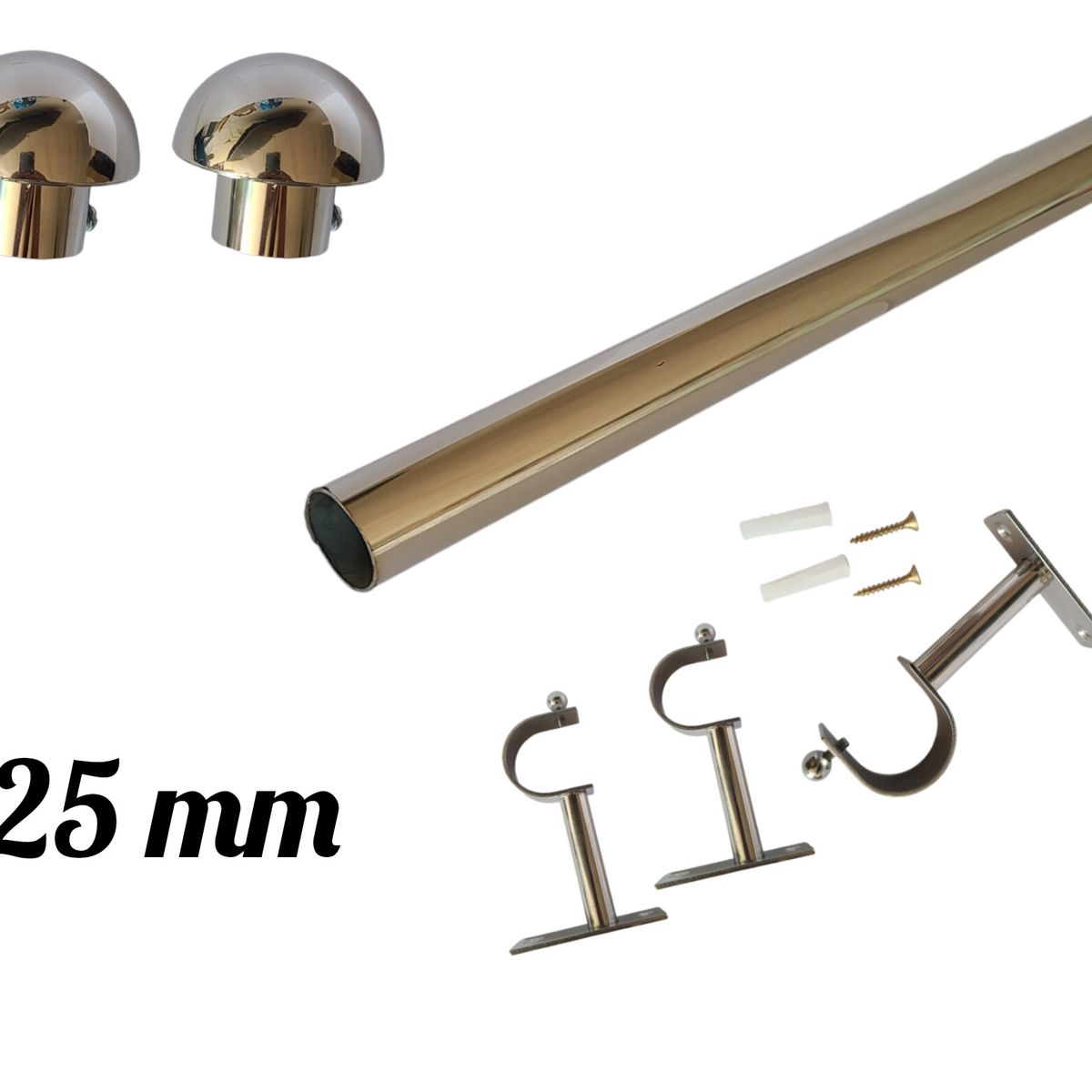 GENERICO - Set Cortinero Hongo Hogar 3.00 MTS 1" - 25 MM