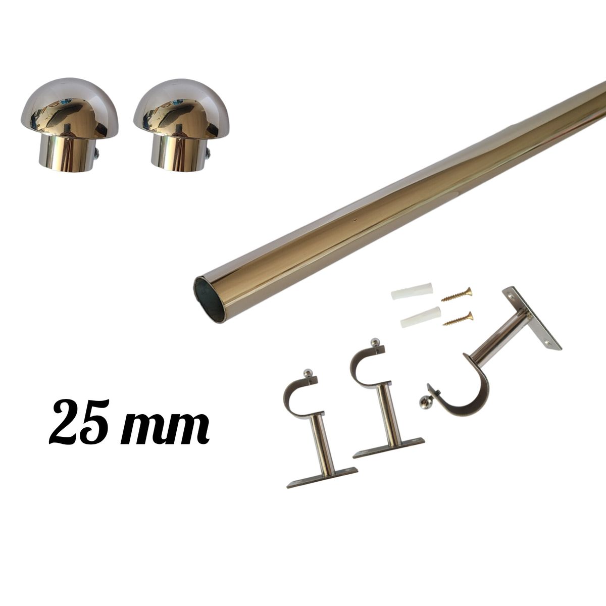 GENERICO - Set Cortinero Hongo Hogar 3.00 MTS 1" - 25 MM